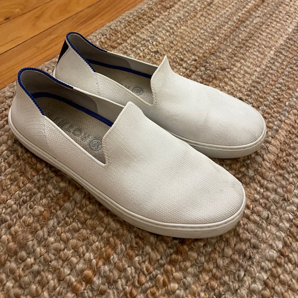 Rothys slip ons size 8, white